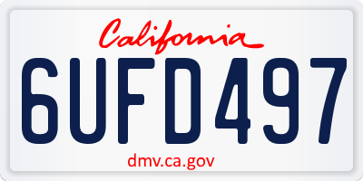CA license plate 6UFD497