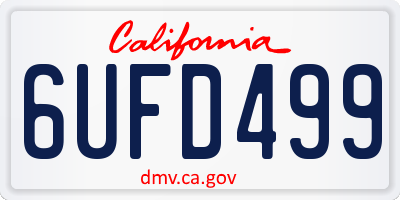 CA license plate 6UFD499