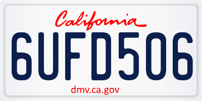 CA license plate 6UFD506