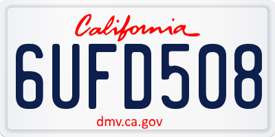 CA license plate 6UFD508