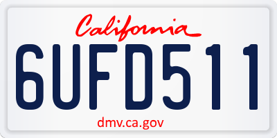 CA license plate 6UFD511
