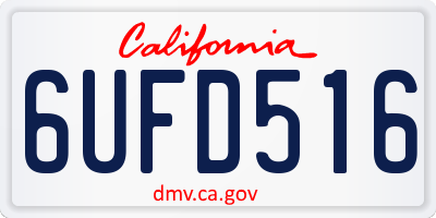 CA license plate 6UFD516