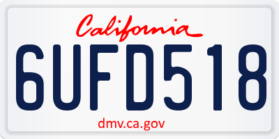CA license plate 6UFD518