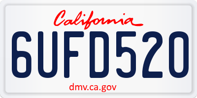 CA license plate 6UFD520