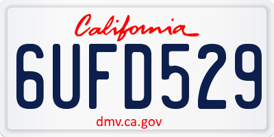 CA license plate 6UFD529
