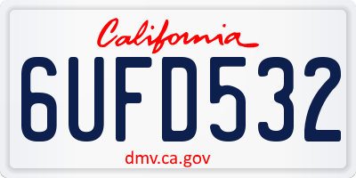 CA license plate 6UFD532