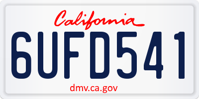 CA license plate 6UFD541