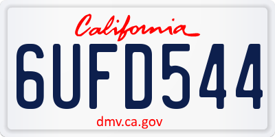 CA license plate 6UFD544