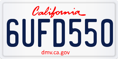 CA license plate 6UFD550