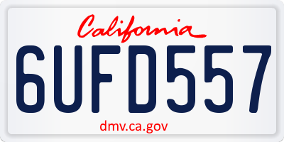 CA license plate 6UFD557