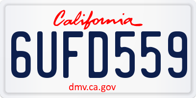 CA license plate 6UFD559