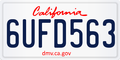 CA license plate 6UFD563