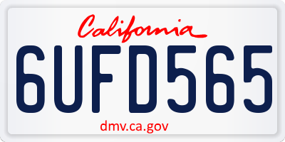 CA license plate 6UFD565