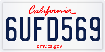 CA license plate 6UFD569