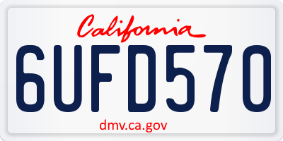 CA license plate 6UFD570