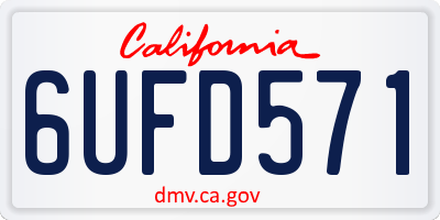 CA license plate 6UFD571