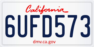 CA license plate 6UFD573