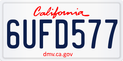 CA license plate 6UFD577
