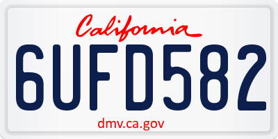 CA license plate 6UFD582