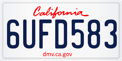 CA license plate 6UFD583