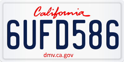 CA license plate 6UFD586