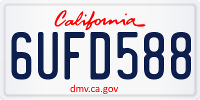 CA license plate 6UFD588