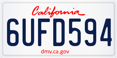 CA license plate 6UFD594