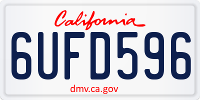 CA license plate 6UFD596