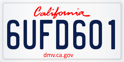 CA license plate 6UFD601