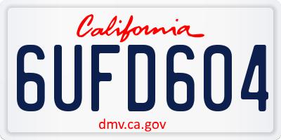 CA license plate 6UFD604