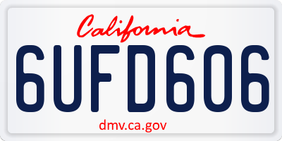 CA license plate 6UFD606