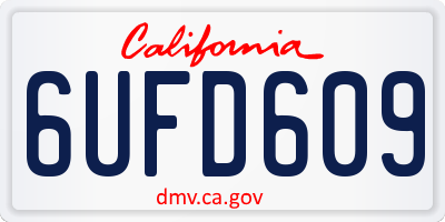 CA license plate 6UFD609