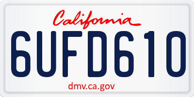 CA license plate 6UFD610