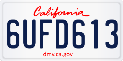 CA license plate 6UFD613