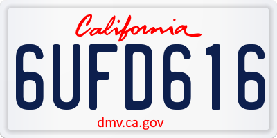 CA license plate 6UFD616