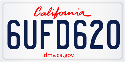 CA license plate 6UFD620