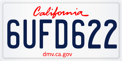 CA license plate 6UFD622