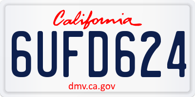 CA license plate 6UFD624