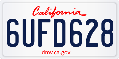 CA license plate 6UFD628