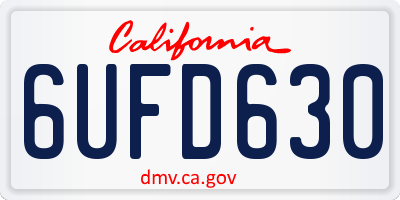 CA license plate 6UFD630