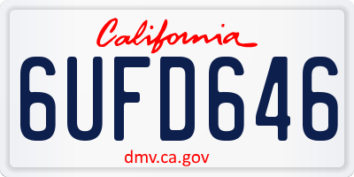 CA license plate 6UFD646