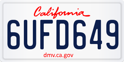 CA license plate 6UFD649
