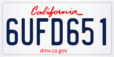 CA license plate 6UFD651