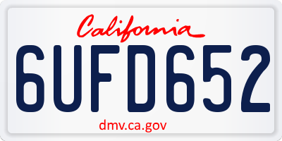 CA license plate 6UFD652