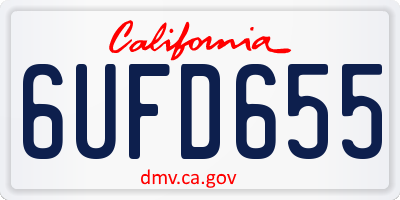 CA license plate 6UFD655