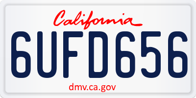 CA license plate 6UFD656