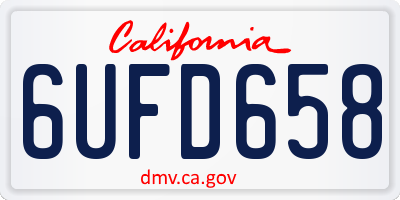 CA license plate 6UFD658