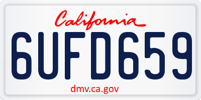 CA license plate 6UFD659