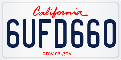 CA license plate 6UFD660