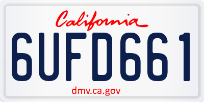 CA license plate 6UFD661